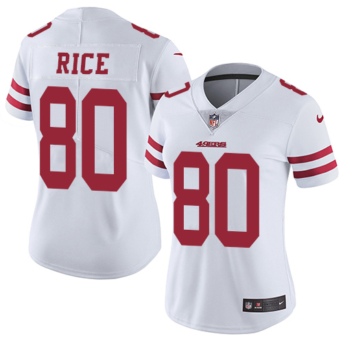 Nike 49ers #80 Jerry Rice White Women's Stitched NFL Vapor Untouchable Limited Jersey Nike 49ers #80 Jerry Rice White Women's Stitched NFL Vapor Untouchable Limited Jersey