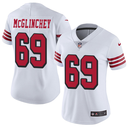 Nike 49ers #69 Mike McGlinchey White Rush Women's Stitched NFL Vapor Untouchable Limited Jersey Nike 49ers #69 Mike McGlinchey White Rush Women's Stitched NFL Vapor Untouchable Limited Jersey