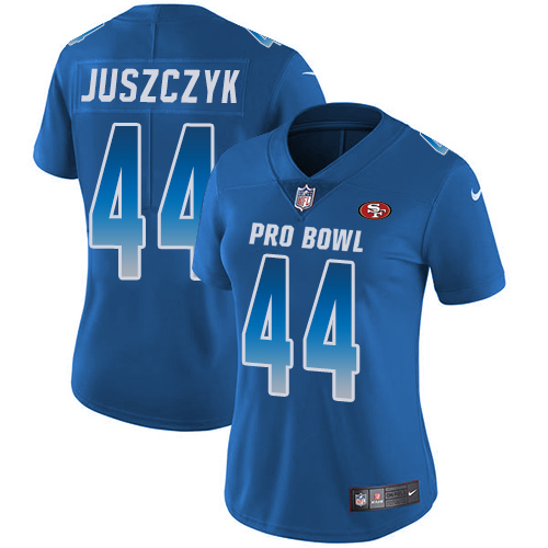 Nike 49ers #44 Kyle Juszczyk Royal Women's Stitched NFL Limited NFC 2019 Pro Bowl Jersey Nike 49ers #44 Kyle Juszczyk Royal Women's Stitched NFL Limited NFC 2019 Pro Bowl Jersey