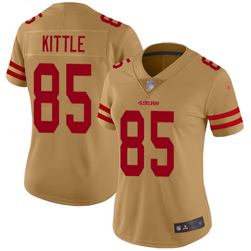 Nike 49ers #85 George Kittle Gold Women's Stitched NFL Limited Inverted Legend Jersey Nike 49ers #85 George Kittle Gold Women's Stitched NFL Limited Inverted Legend Jersey