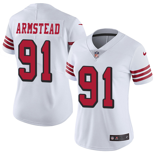 Nike 49ers #91 Arik Armstead White Rush Women's Stitched NFL Vapor Untouchable Limited Jersey Nike 49ers #91 Arik Armstead White Rush Women's Stitched NFL Vapor Untouchable Limited Jersey