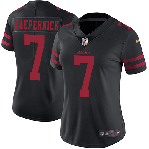 Nike 49ers #7 Colin Kaepernick Black Alternate Women's Stitched NFL Vapor Untouchable Limited Jersey Nike 49ers #7 Colin Kaepernick Black Alternate Women's Stitched NFL Vapor Untouchable Limited Jersey