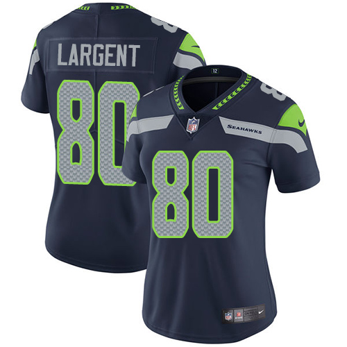 Nike Seahawks #80 Steve Largent Steel Blue Team Color Women's Stitched NFL Vapor Untouchable Limited Jersey Nike Seahawks #80 Steve Largent Steel Blue Team Color Women's Stitched NFL Vapor Untouchable Limited Jersey