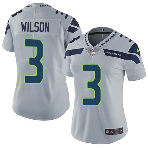 Nike Seahawks #3 Russell Wilson Grey Alternate Women's Stitched NFL Vapor Untouchable Limited Jersey Nike Seahawks #3 Russell Wilson Grey Alternate Women's Stitched NFL Vapor Untouchable Limited Jersey