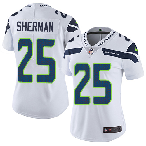 Nike Seahawks #25 Richard Sherman White Women's Stitched NFL Vapor Untouchable Limited Jersey Nike Seahawks #25 Richard Sherman White Women's Stitched NFL Vapor Untouchable Limited Jersey