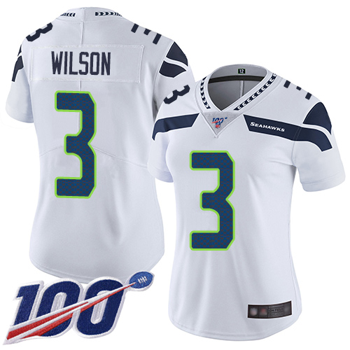 Nike Seahawks #3 Russell Wilson White Women's Stitched NFL 100th Season Vapor Limited Jersey Nike Seahawks #3 Russell Wilson White Women's Stitched NFL 100th Season Vapor Limited Jersey