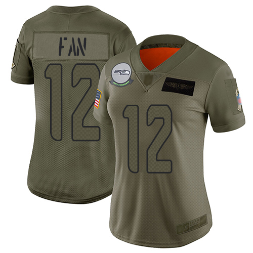 Nike Seahawks #12 Fan Camo Women's Stitched NFL Limited 2019 Salute to Service Jersey Nike Seahawks #12 Fan Camo Women's Stitched NFL Limited 2019 Salute to Service Jersey