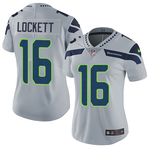 Nike Seahawks #16 Tyler Lockett Grey Alternate Women's Stitched NFL Vapor Untouchable Limited Jersey Nike Seahawks #16 Tyler Lockett Grey Alternate Women's Stitched NFL Vapor Untouchable Limited Jersey