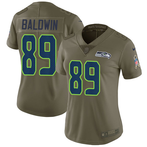 Nike Seahawks #89 Doug Baldwin Olive Women's Stitched NFL Limited 2017 Salute to Service Jersey Nike Seahawks #89 Doug Baldwin Olive Women's Stitched NFL Limited 2017 Salute to Service Jersey