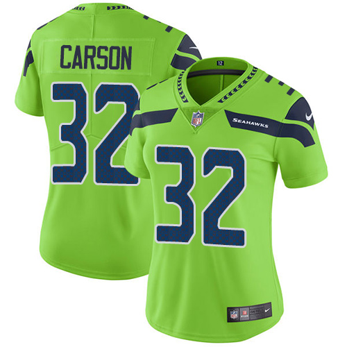 Nike Seahawks #32 Chris Carson Green Women's Stitched NFL Limited Rush Jersey Nike Seahawks #32 Chris Carson Green Women's Stitched NFL Limited Rush Jersey