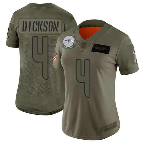 Nike Seahawks #4 Michael Dickson Camo Women's Stitched NFL Limited 2019 Salute to Service Jersey Nike Seahawks #4 Michael Dickson Camo Women's Stitched NFL Limited 2019 Salute to Service Jersey