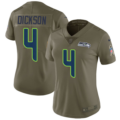 Nike Seahawks #4 Michael Dickson Olive Women's Stitched NFL Limited 2017 Salute to Service Jersey Nike Seahawks #4 Michael Dickson Olive Women's Stitched NFL Limited 2017 Salute to Service Jersey