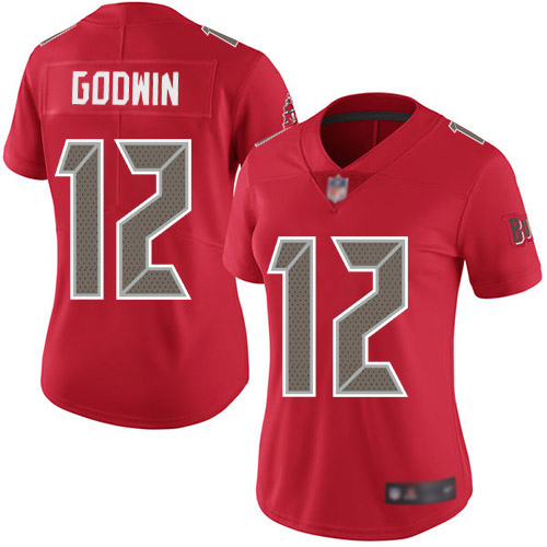 Nike Buccaneers #12 Chris Godwin Red Women's Stitched NFL Limited Rush Jersey Nike Buccaneers #12 Chris Godwin Red Women's Stitched NFL Limited Rush Jersey