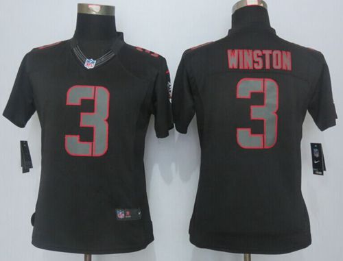 Nike Buccaneers #3 Jameis Winston Black Impact Women's Stitched NFL Limited Jersey Nike Buccaneers #3 Jameis Winston Black Impact Women's Stitched NFL Limited Jersey