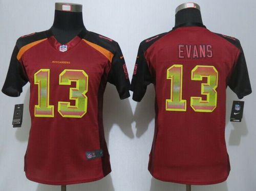 Nike Buccaneers #13 Mike Evans Red Team Color Women's Stitched NFL Elite Strobe Jersey Nike Buccaneers #13 Mike Evans Red Team Color Women's Stitched NFL Elite Strobe Jersey
