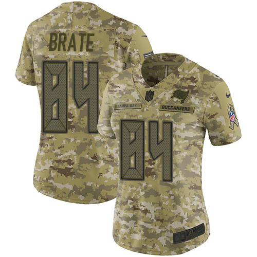 Nike Buccaneers #84 Cameron Brate Camo Women's Stitched NFL Limited 2018 Salute to Service Jersey Nike Buccaneers #84 Cameron Brate Camo Women's Stitched NFL Limited 2018 Salute to Service Jersey