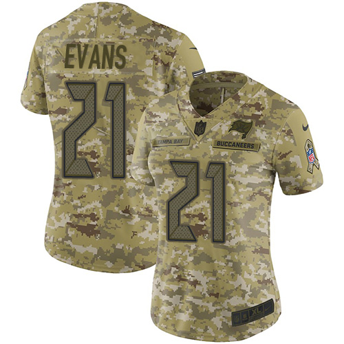 Nike Buccaneers #21 Justin Evans Camo Women's Stitched NFL Limited 2018 Salute to Service Jersey Nike Buccaneers #21 Justin Evans Camo Women's Stitched NFL Limited 2018 Salute to Service Jersey
