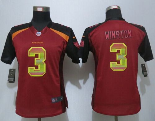 Nike Buccaneers #3 Jameis Winston Red Team Color Women's Stitched NFL Elite Strobe Jersey Nike Buccaneers #3 Jameis Winston Red Team Color Women's Stitched NFL Elite Strobe Jersey