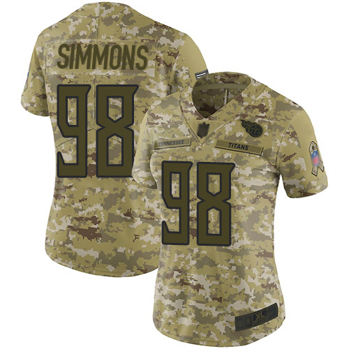 Nike Titans #98 Jeffery Simmons Camo Women's Stitched NFL Limited 2018 Salute to Service Jersey Nike Titans #98 Jeffery Simmons Camo Women's Stitched NFL Limited 2018 Salute to Service Jersey
