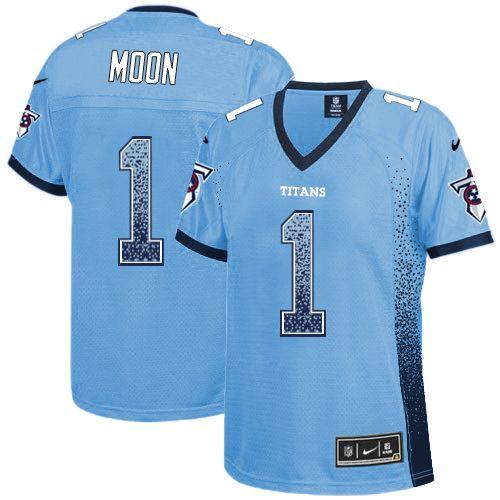 Nike Titans #1 Warren Moon Light Blue Alternate Women's Stitched NFL Elite Drift Fashion Jersey Nike Titans #1 Warren Moon Light Blue Alternate Women's Stitched NFL Elite Drift Fashion Jersey