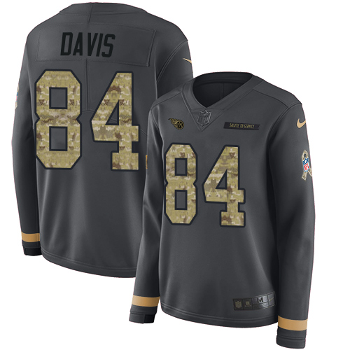 Nike Titans #84 Corey Davis Anthracite Salute to Service Women's Stitched NFL Limited Therma Long Sleeve Jersey Nike Titans #84 Corey Davis Anthracite Salute to Service Women's Stitched NFL Limited Therma Long Sleeve Jersey