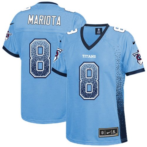 Nike Titans #8 Marcus Mariota Light Blue Alternate Women's Stitched NFL Elite Drift Fashion Jersey Nike Titans #8 Marcus Mariota Light Blue Alternate Women's Stitched NFL Elite Drift Fashion Jersey