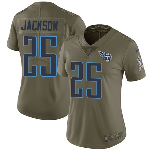 Nike Titans #25 Adoree' Jackson Olive Women's Stitched NFL Limited 2017 Salute to Service Jersey Nike Titans #25 Adoree' Jackson Olive Women's Stitched NFL Limited 2017 Salute to Service Jersey