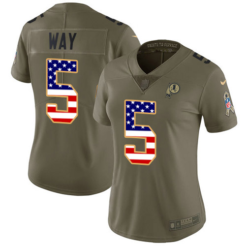Nike Redskins #5 Tress Way Olive/USA Flag Women's Stitched NFL Limited 2017 Salute To Service Jersey Nike Redskins #5 Tress Way Olive/USA Flag Women's Stitched NFL Limited 2017 Salute To Service Jersey
