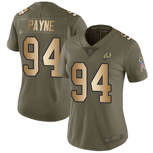 Nike Redskins #94 Da'Ron Payne Olive/Gold Women's Stitched NFL Limited 2017 Salute to Service Jersey Nike Redskins #94 Da'Ron Payne Olive/Gold Women's Stitched NFL Limited 2017 Salute to Service Jersey