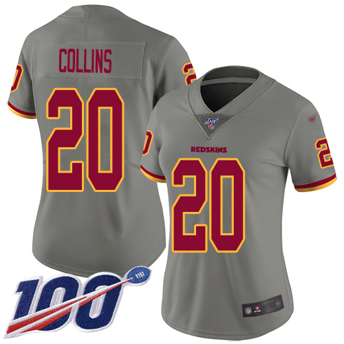 Nike Redskins #20 Landon Collins Gray Women's Stitched NFL Limited Inverted Legend 100th Season Jersey Nike Redskins #20 Landon Collins Gray Women's Stitched NFL Limited Inverted Legend 100th Season Jersey