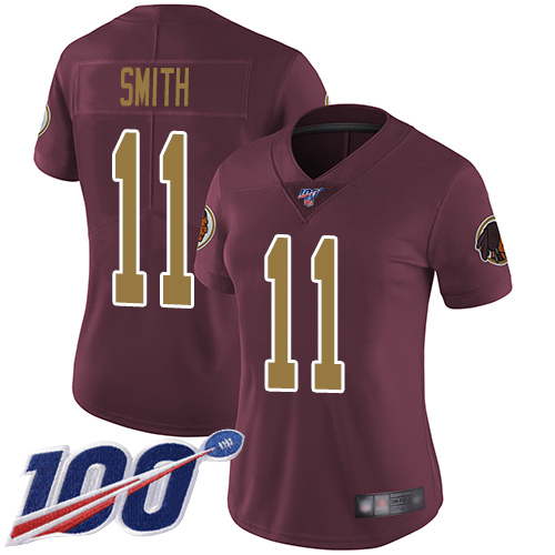 Nike Redskins #11 Alex Smith Burgundy Red Alternate Women's Stitched NFL 100th Season Vapor Limited Jersey Nike Redskins #11 Alex Smith Burgundy Red Alternate Women's Stitched NFL 100th Season Vapor Limited Jersey