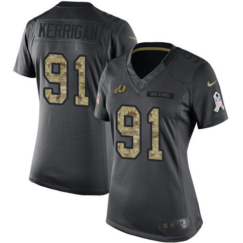 Nike Redskins #91 Ryan Kerrigan Black Women's Stitched NFL Limited 2016 Salute to Service Jersey Nike Redskins #91 Ryan Kerrigan Black Women's Stitched NFL Limited 2016 Salute to Service Jersey