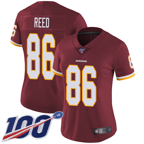Nike Redskins #86 Jordan Reed Burgundy Red Team Color Women's Stitched NFL 100th Season Vapor Limited Jersey Nike Redskins #86 Jordan Reed Burgundy Red Team Color Women's Stitched NFL 100th Season Vapor Limited Jersey