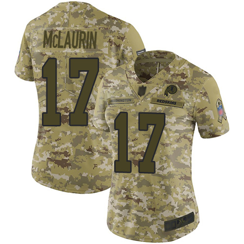 Nike Redskins #17 Terry McLaurin Camo Women's Stitched NFL Limited 2018 Salute to Service Jersey Nike Redskins #17 Terry McLaurin Camo Women's Stitched NFL Limited 2018 Salute to Service Jersey