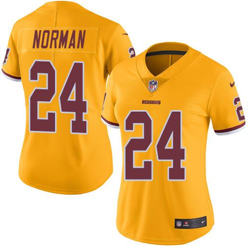 Nike Redskins #24 Josh Norman Gold Women's Stitched NFL Limited Rush Jersey Nike Redskins #24 Josh Norman Gold Women's Stitched NFL Limited Rush Jersey