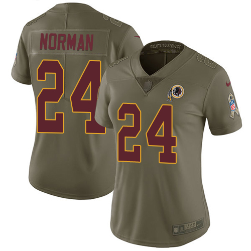 Nike Redskins #24 Josh Norman Olive Women's Stitched NFL Limited 2017 Salute to Service Jersey Nike Redskins #24 Josh Norman Olive Women's Stitched NFL Limited 2017 Salute to Service Jersey