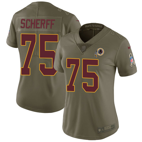 Nike Redskins #75 Brandon Scherff Olive Women's Stitched NFL Limited 2017 Salute to Service Jersey Nike Redskins #75 Brandon Scherff Olive Women's Stitched NFL Limited 2017 Salute to Service Jersey