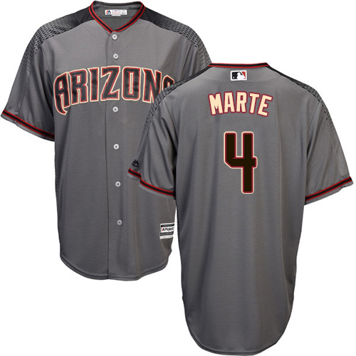 Diamondbacks #4 Ketel Marte Gray Road Women's Stitched MLB Jersey