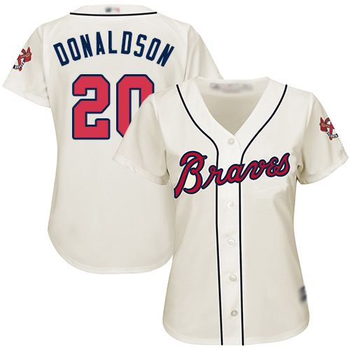 Braves #20 Josh Donaldson Cream Alternate Women's Stitched MLB Jersey Braves #20 Josh Donaldson Cream Alternate Women's Stitched MLB Jersey