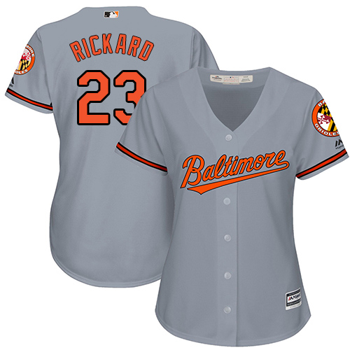 Orioles #23 Joey Rickard Grey Road Women's Stitched MLB Jersey Orioles #23 Joey Rickard Grey Road Women's Stitched MLB Jersey