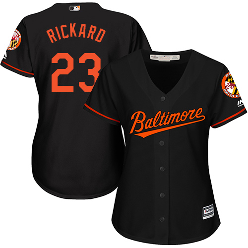 Orioles #23 Joey Rickard Black Alternate Women's Stitched MLB Jersey Orioles #23 Joey Rickard Black Alternate Women's Stitched MLB Jersey