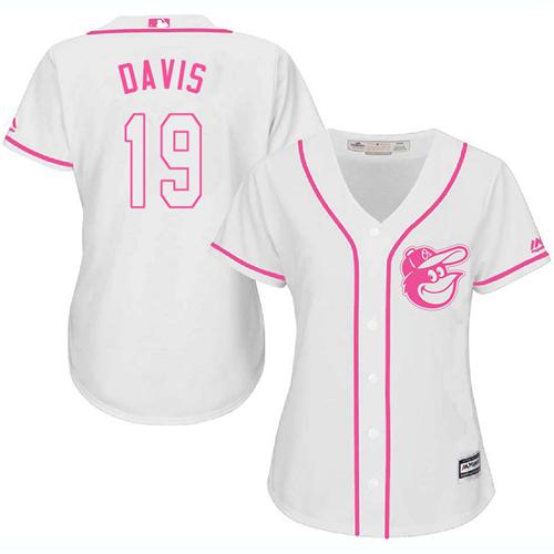 Orioles #19 Chris Davis White/Pink Fashion Women's Stitched MLB Jersey Orioles #19 Chris Davis White/Pink Fashion Women's Stitched MLB Jersey