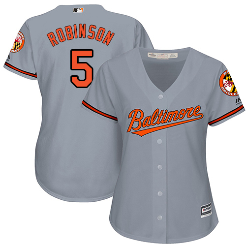 Orioles #5 Brooks Robinson Grey Road Women's Stitched MLB Jersey Orioles #5 Brooks Robinson Grey Road Women's Stitched MLB Jersey