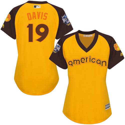 Orioles #19 Chris Davis Gold 2016 All-Star American League Women's Stitched MLB Jersey Orioles #19 Chris Davis Gold 2016 All-Star American League Women's Stitched MLB Jersey