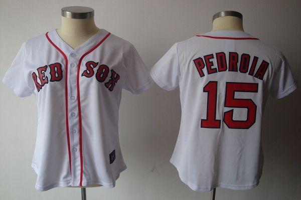 Red Sox #15 Dustin Pedroia White Women's Fashion Stitched MLB Jersey Red Sox #15 Dustin Pedroia White Women's Fashion Stitched MLB Jersey