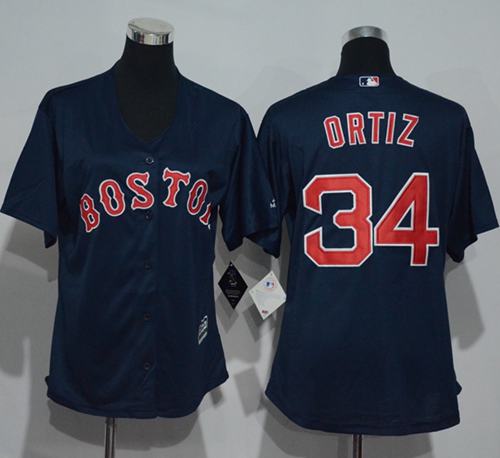 Red Sox #34 David Ortiz Navy Blue Women's Alternate Stitched MLB Jersey Red Sox #34 David Ortiz Navy Blue Women's Alternate Stitched MLB Jersey