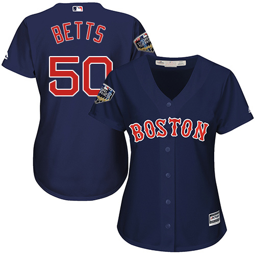 Red Sox #50 Mookie Betts Navy Blue Alternate 2018 World Series Women's Stitched MLB Jersey Red Sox #50 Mookie Betts Navy Blue Alternate 2018 World Series Women's Stitched MLB Jersey