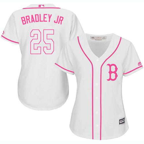 Red Sox #25 Jackie Bradley Jr White/Pink Fashion Women's Stitched MLB Jersey Red Sox #25 Jackie Bradley Jr White/Pink Fashion Women's Stitched MLB Jersey