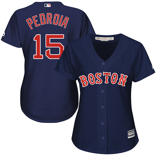 Red Sox #15 Dustin Pedroia Navy Blue Alternate Women's Stitched MLB Jersey Red Sox #15 Dustin Pedroia Navy Blue Alternate Women's Stitched MLB Jersey