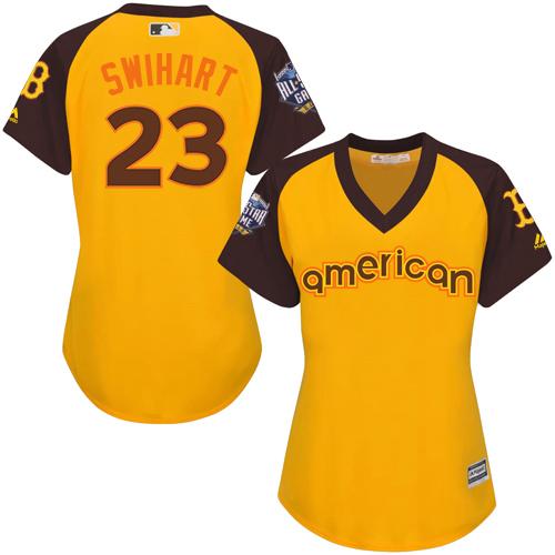 Red Sox #23 Blake Swihart Gold 2016 All-Star American League Women's Stitched MLB Jersey Red Sox #23 Blake Swihart Gold 2016 All-Star American League Women's Stitched MLB Jersey